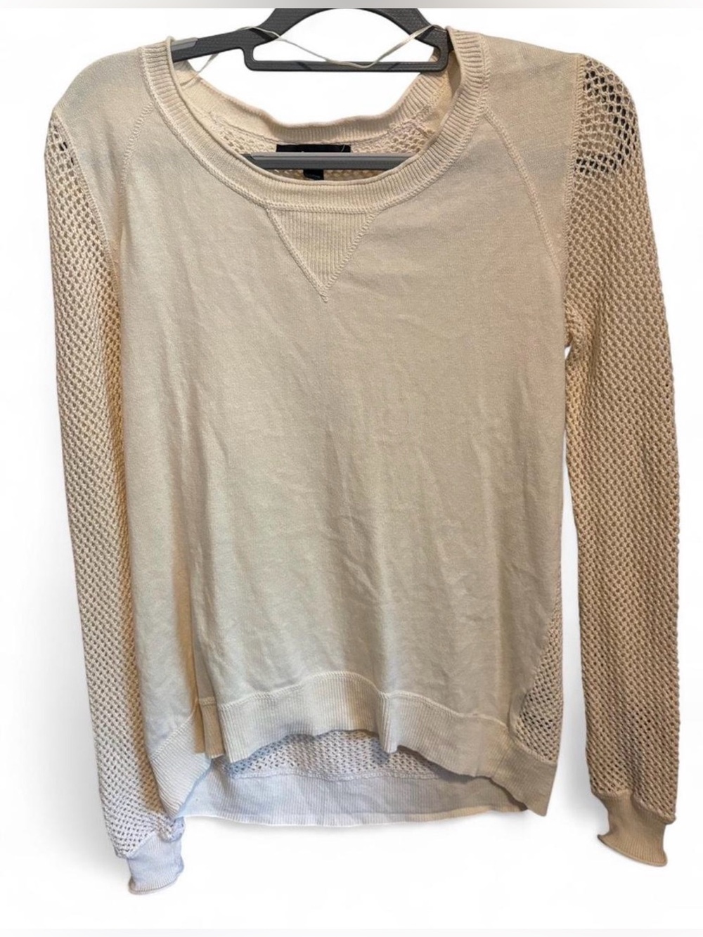 Rock & Republic Cream Knit Long-Sleeve Sweater Tee